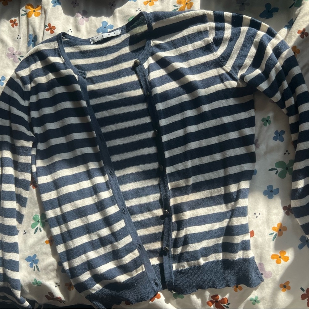Striped Blue and White Women's Sweater